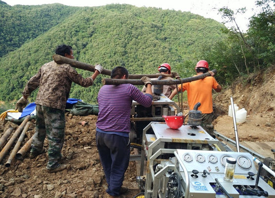 Btw 300m Portátil Core Drill Rig totalmente hidráulico Alumínio Chassis liga
